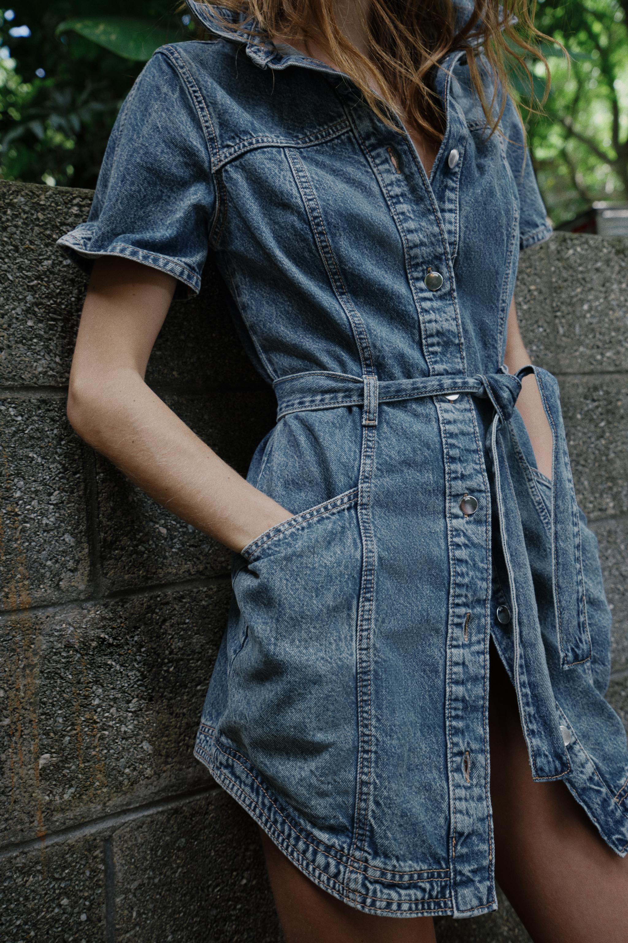 Z1975 BELTED MINI DENIM DRESS